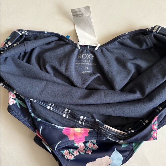 Roxy Girl Floral Kids Swimwear in Navy Blue Size 16 NWT - Picture 5 of 6